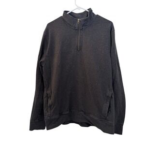 Pact Mens Organic Cotton Quarter Zip Pullover‎ Charcoal Gray Heather XL